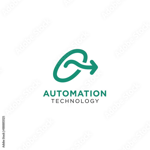 Automation technology logo symbolizing innovation and progress in a modern industrial setting