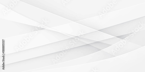 Abstract white geometric vector background with 3D shapes and soft shadows