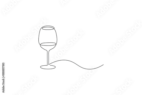 Glass beer bottle icon in continuous single line art style

