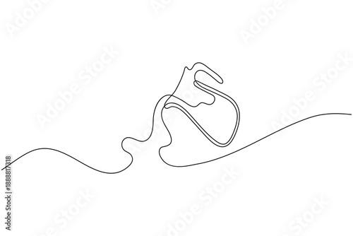 Bottle continuous one line drawing minimalist outline vector illustration

