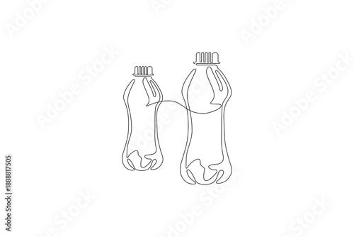 Minimalist wine bottle and glass line art vector illustration
