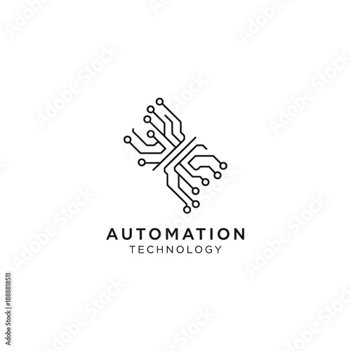 Automation technology concept with circuit board design and innovation