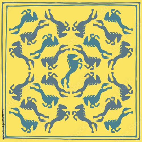 Ethnic patterns. Traditions of nomads, Kazakh steppes, Asian Mongolian Caucasus