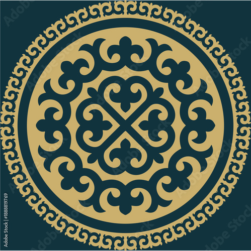 Ethnic patterns. Traditions of nomads, Kazakh steppes, Asian Mongolian Caucasus