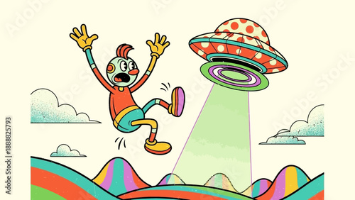 Man Being Abducted by UFO in Mid Air.