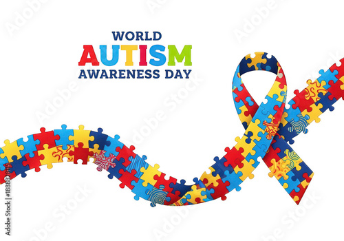 Celebrating world autism awareness day isolated on transparent background