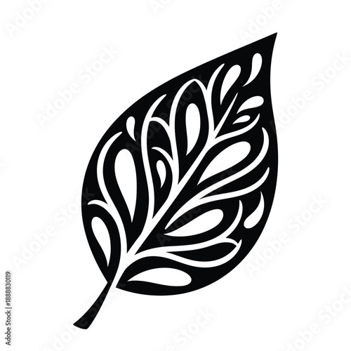 Leaf Growth Symbol with Sculpted Negative-Space Eco Contours
