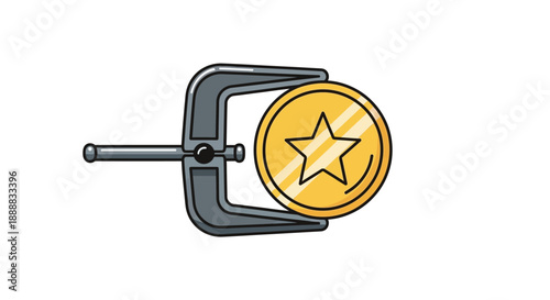 Highlighting superior quality and value through a golden star coin under constraint