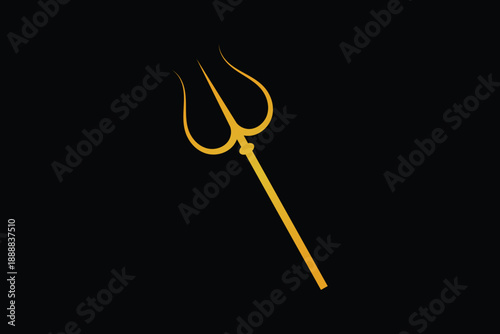 Fotografie Trishul Vector icon, god trishul icon, Shiva Mahadev Trishul icon, Shiva Trishul icon, Trishule icon