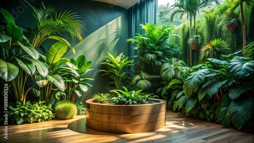 Lush Indoor Garden: Blurring Indoor-Outdoor Boundaries with Sunlight & Greenery