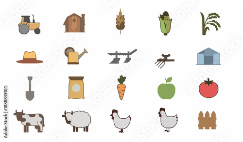 Agriculture icon set vector collection with editable stroke for farming and agribusiness