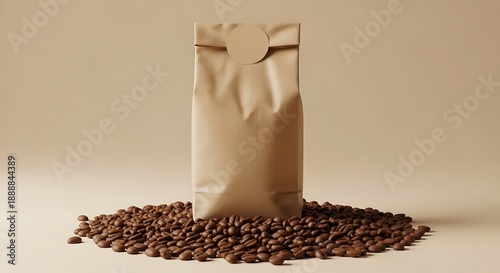 coffee beans bag packaging brown.