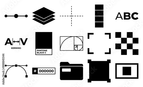 Minimalist Graphic Design Tools and Typography Asset Kit for Creative Brand Development