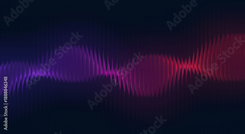 Vibrant sound wave pattern with purple and red hues on transparent background