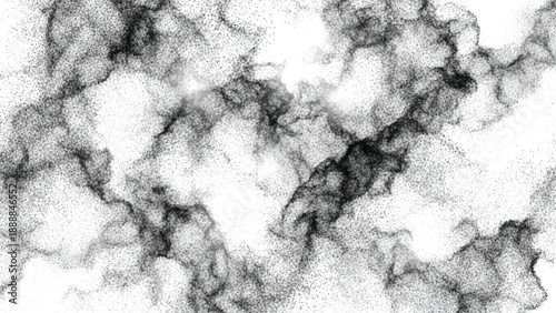 Intricate smoke pattern resembling marble texture or organic cell structures with fine ink particles and diffused grey tones forming abstract network of lines and soft shapes on white paper