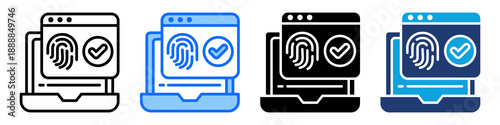 Authentication System Icon Set Multi Style Vector Illustration