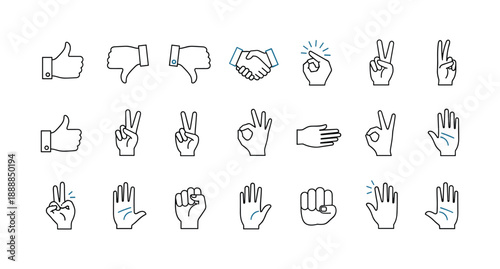 Various hand gestures for communication and expression