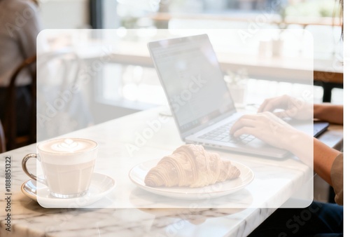 コピースペース付きカフェでPC作業の背景