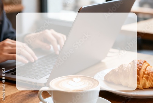 コピースペース付きカフェでPC作業の背景