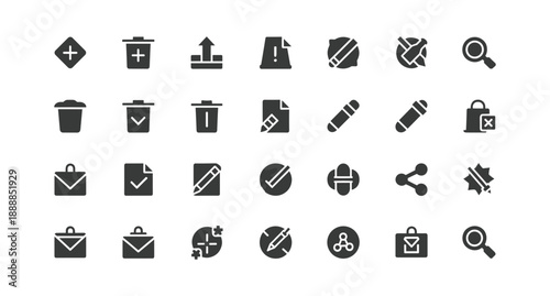 Collection of modern business and productivity icons for professional use