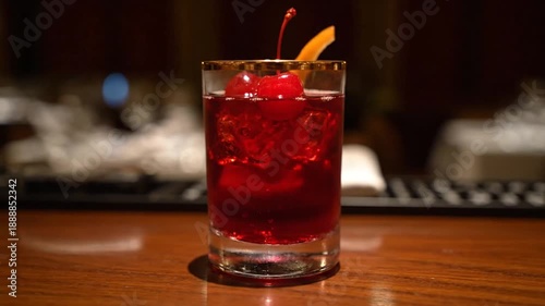 Cocktail with cherry