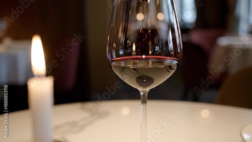 Wine glass and candle