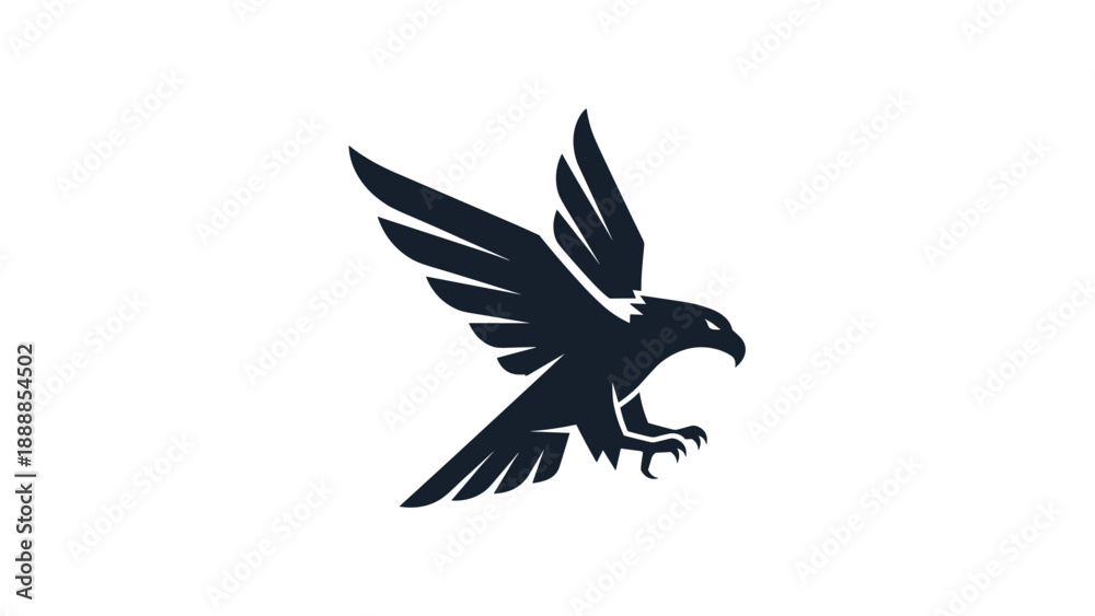 Obraz premium Dynamic Flying Eagle Falcon Silhouette Logo