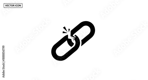 Broken chain link icon symbolizing disconnection or separation.