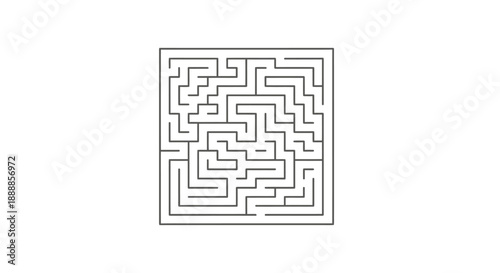 Black and white square maze puzzle with a single path and dead ends.