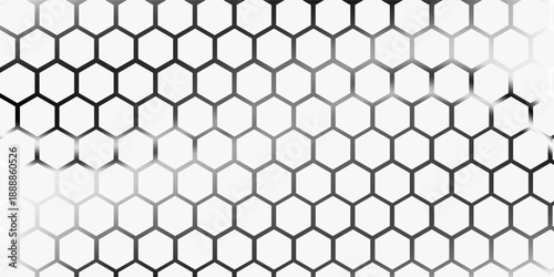 Abstract white hexagon geometric pattern background. Futuristic digital high-technology banner