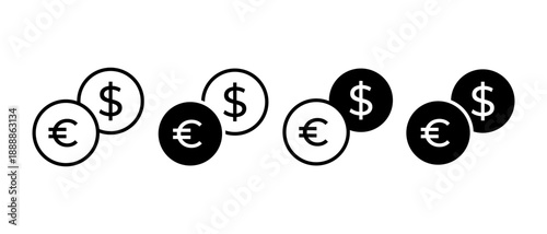 Euro dollar currency exchange icon. Financial transaction vector symbol