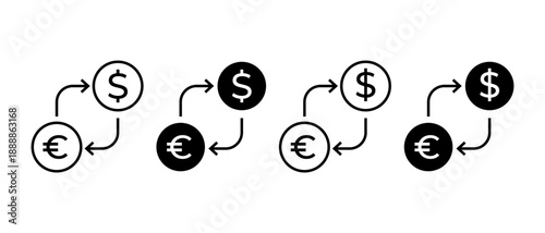 Euro dollar currency exchange icon. Financial transaction vector symbol