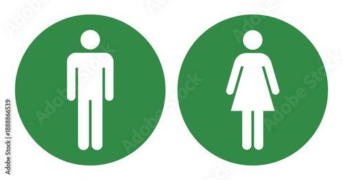 緑色のトイレ案内表示アイコン