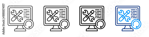 Maintenance Status Icon Different Style Outline Collection Set.