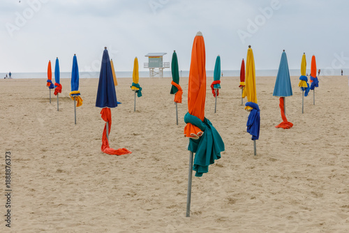 Deauville, Normandy, France - April, 25th 2025 - Deauville beach