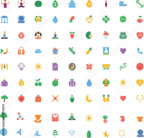 Wallpaper Mural Health & Wellness Lifestyle Vector Icon Set – Meditation, Fitness, Self Care, Healthy Habits Flat Icons
A modern and professional Health & Wellness Lifestyle vector icon set designed for healthcare, Torontodigital.ca