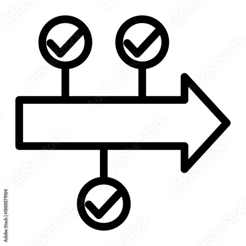 Significant progress markers indicating key achievements in a timeline (Outline style)