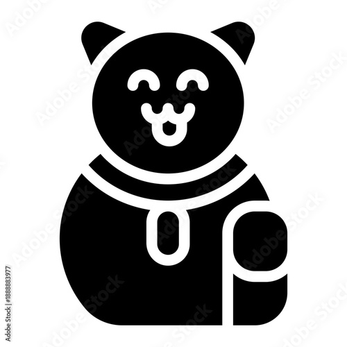 maneki neko glyph icon