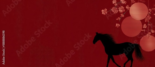 Elegant Chinese New Year greeting banner horse