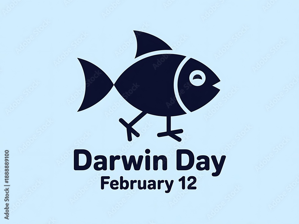Naklejka premium Celebrate darwin day on february 12