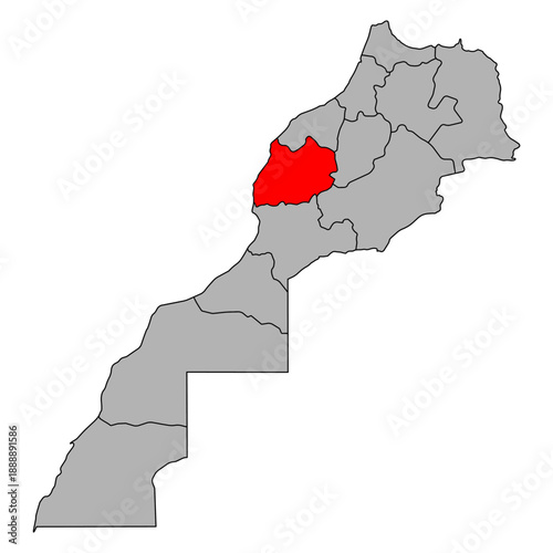 Marrakesh-Safi set of Morocco map symbol shape, travel web icon vector illustration .