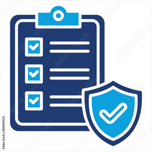 Assurance Flat Blue Icon Style