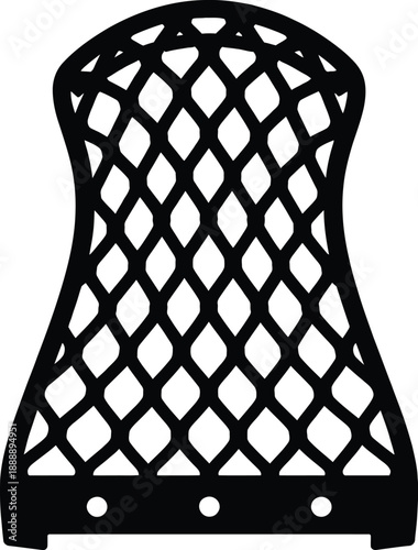 Lacrosse Stick Head Silhouette, Black Sports Equipment Icon