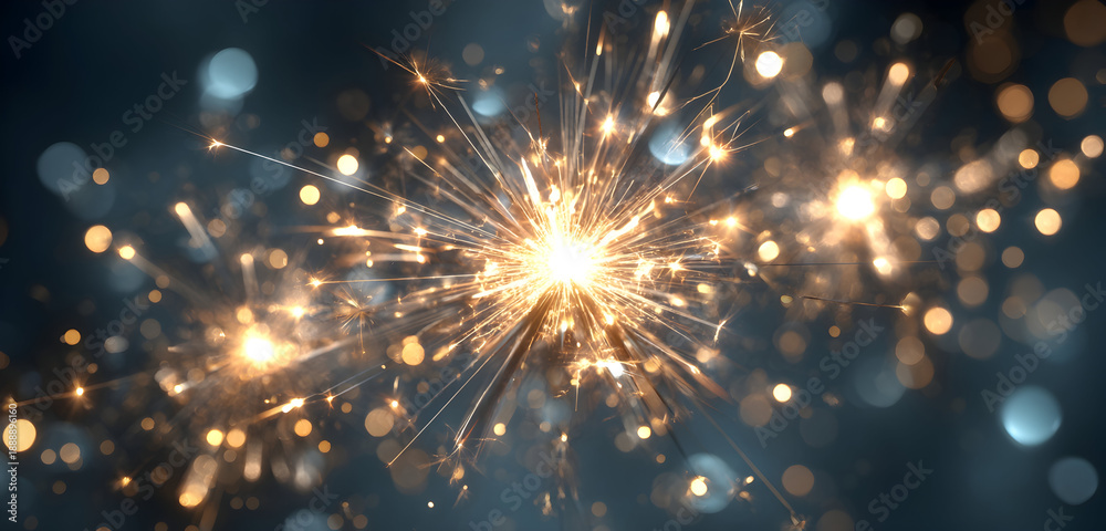 Obraz premium Sparkling lights create a magical atmosphere, perfect for holiday celebrations and festive events, bringing joy and wonder to your designs