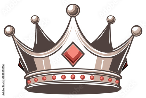 Ornate Crown with Jewels Illustration Royal Symbol for Authority Regal Power Isolated