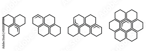 hexagon geometric pattern. seamless hex background. abstract honeycomb cell. Honeycomb bee icon .