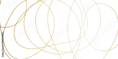 Foto Random gold lines create chaotic geometric patterns on white background