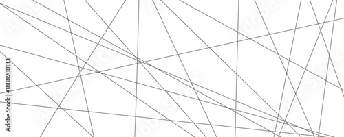 Monochrome chaotic composition with intersecting black stripes on white surface. Contemporary minimal artwork featuring dynamic asymmetrical mesh, tangled brush strokes, and urban grunge aesthetic.