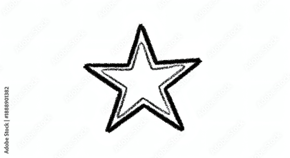Fototapeta premium Simple Black and White Star Icon.
