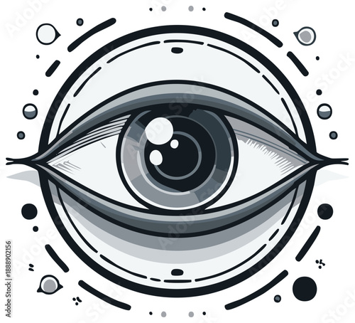 Mystical All-Seeing Eye Symbol with Esoteric Ornate Design